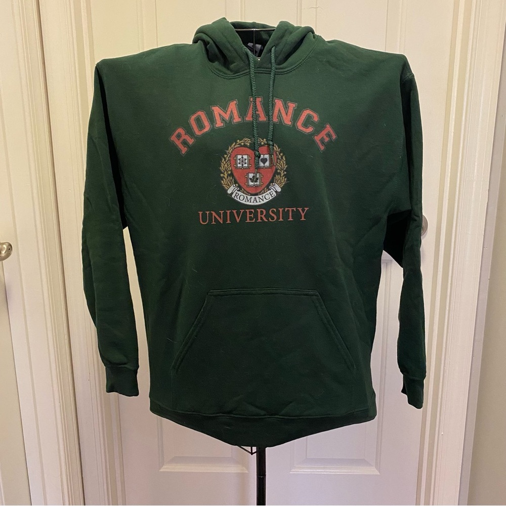 Gildan Green Romance University Hoodie, size M